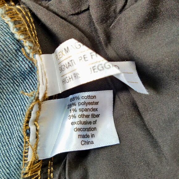 Lane Bryant Jegging 20 Blue Flex Magic Waist 3-Button Jeans Rhinestones Studs - Picture 4 of 7